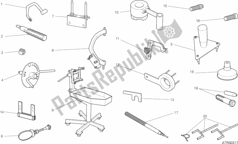 All parts for the 001 - Workshop Service Tools, Engine of the Ducati Monster 1200 S USA 2016